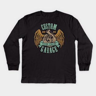 Custom Garage Kids Long Sleeve T-Shirt